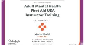 A mental first aid certificate