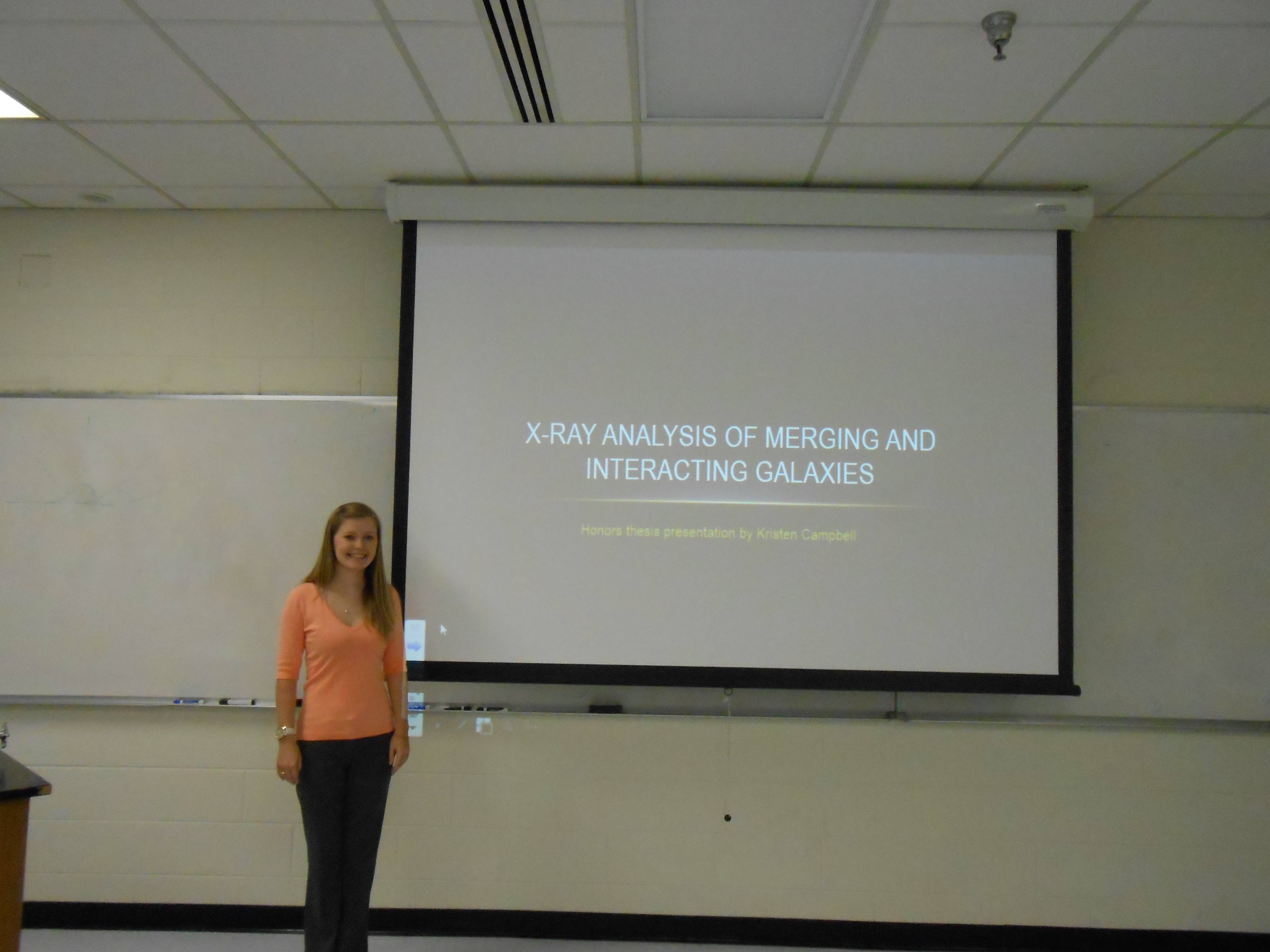 Photo for Three physics majors gave talks in the Department on their Honors theses