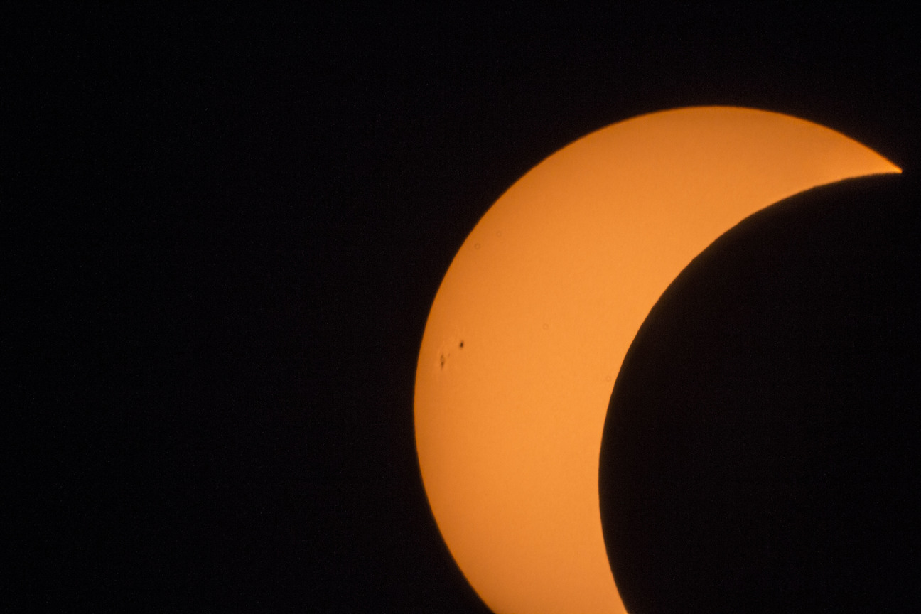 sunspots during partial solar eclipse