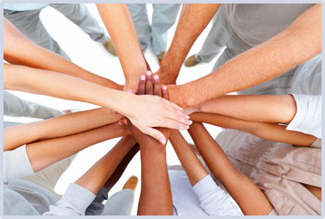 Hands together
