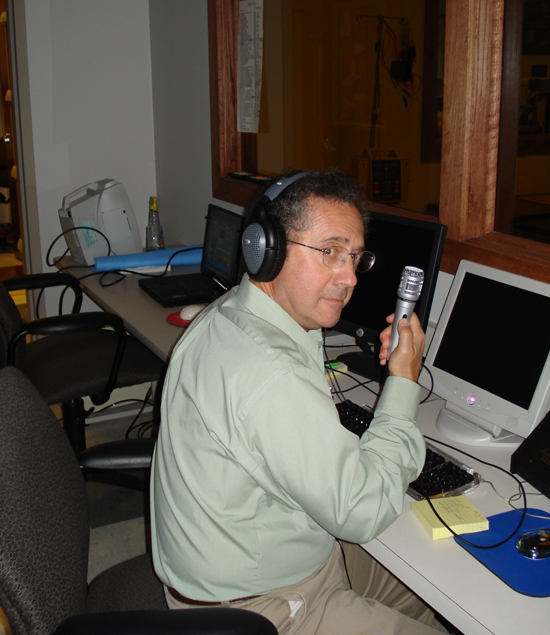 Bill Linne with his microphone