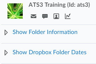 Image of the show folder information and show dropbox folder dates hyperlinks