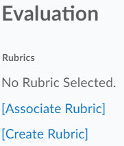 Image of the rubric section of the evaluation panel