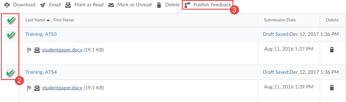 Image of the publish feedback workflow