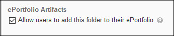Image of the ePortfolio option of a Dropbox's Edit Folder page.
