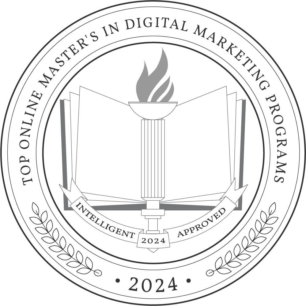 ETSU's MS digital marketing program ranked number 7 of top degree programs by intelligent.com for 2024.