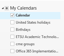 My Calendar Icon in Outlook 2016