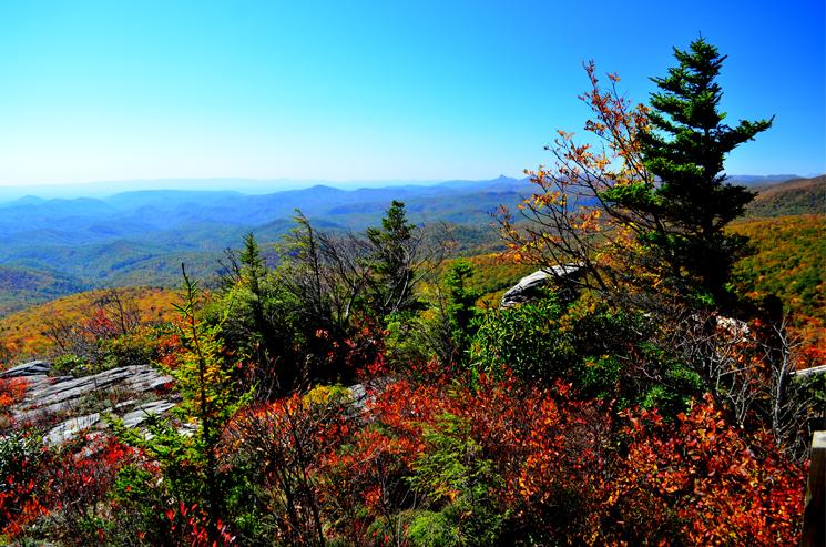 View of the Blue Ridge Mountains from Rough Ridge, Grandfather Mountain State Park, Linville
