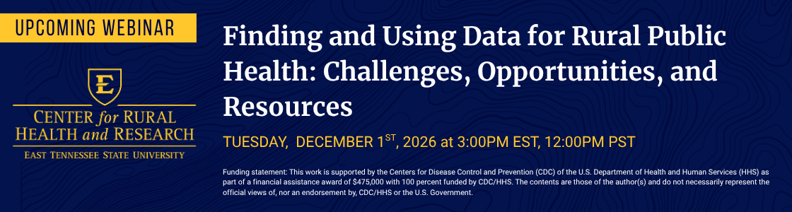 Rural Public Health Data Webinar Registration