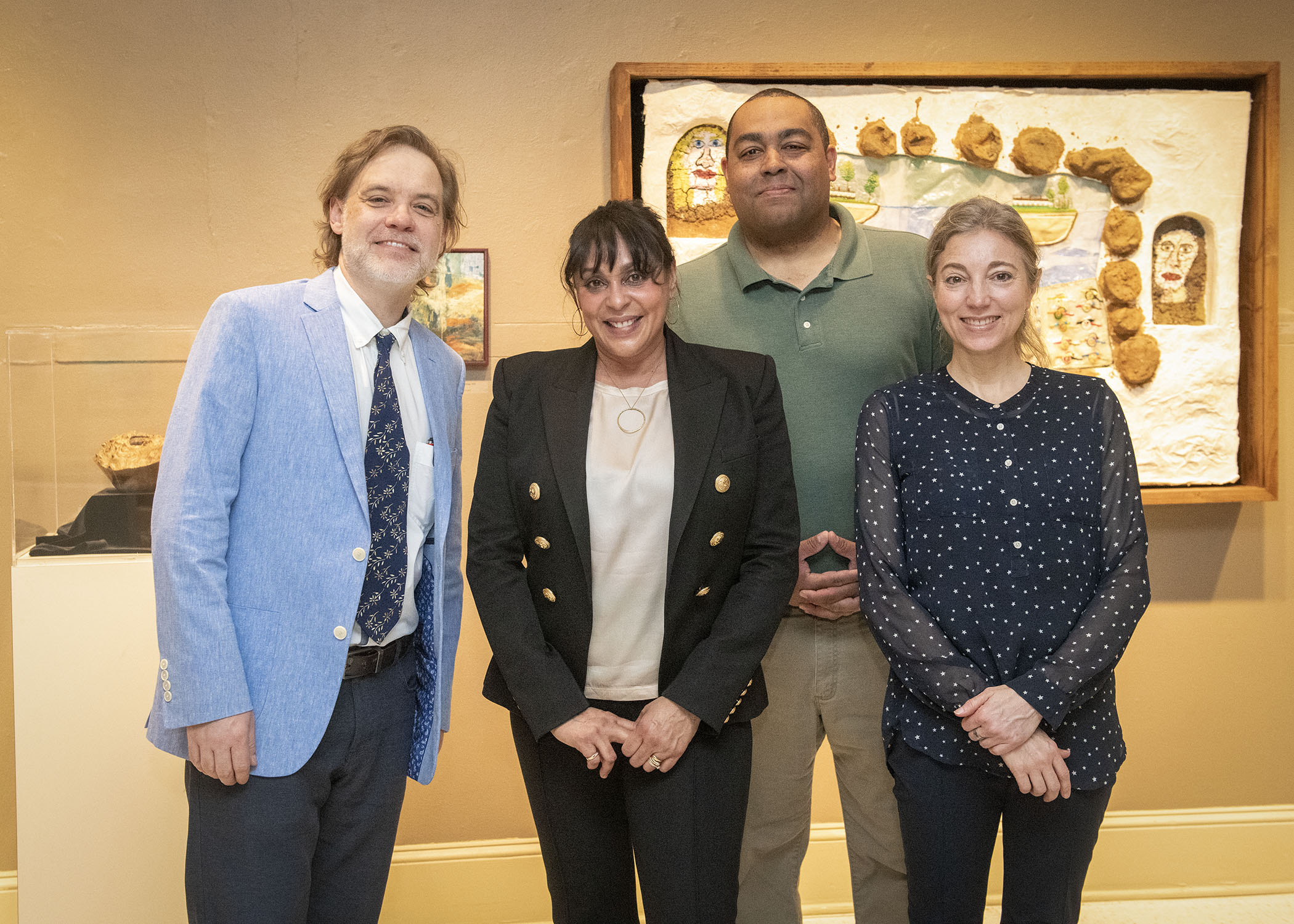 Poet-in-Residence Dr. Jesse Graves, 19th Poet Laureate of the United States Natasha Trethewey, Director of the Black American Studies Program Daryl Carter, and Basler Chair Amy Wright (from left to right) 