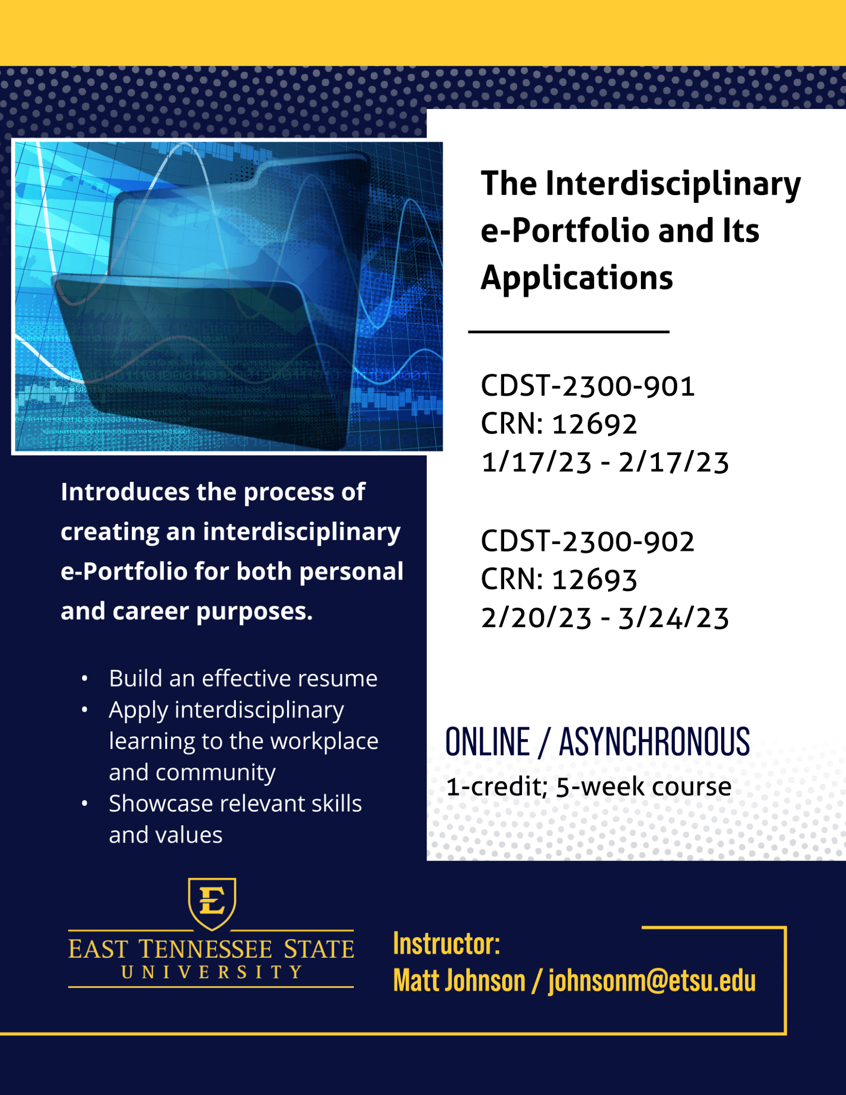 CDST 2300: The Interdisciplinary e-Portfolio and Its Applications