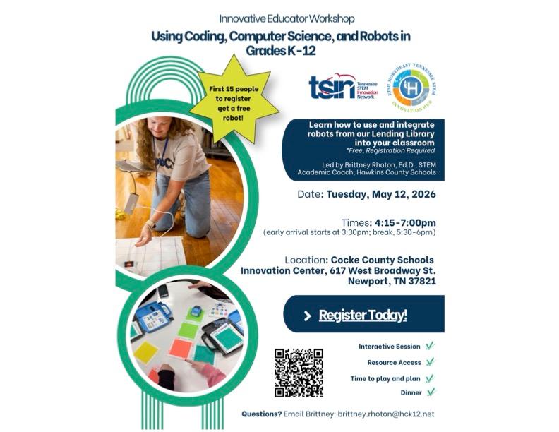 Registration now open- the first 15 to register will receive a FREE robot!