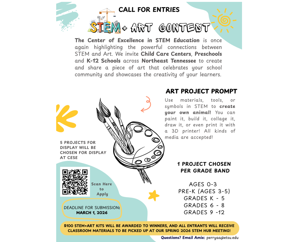 Register now by clicking on the link below for our second round for the STEM Art Contest