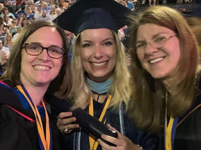 Dr. Chambers, Lindsey Swink, Dr. Marks May 2019 Graduation