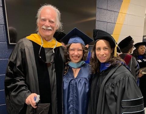 Dr. Fox, Abbey Booher, Dr. Mims, May 2019 Graduation