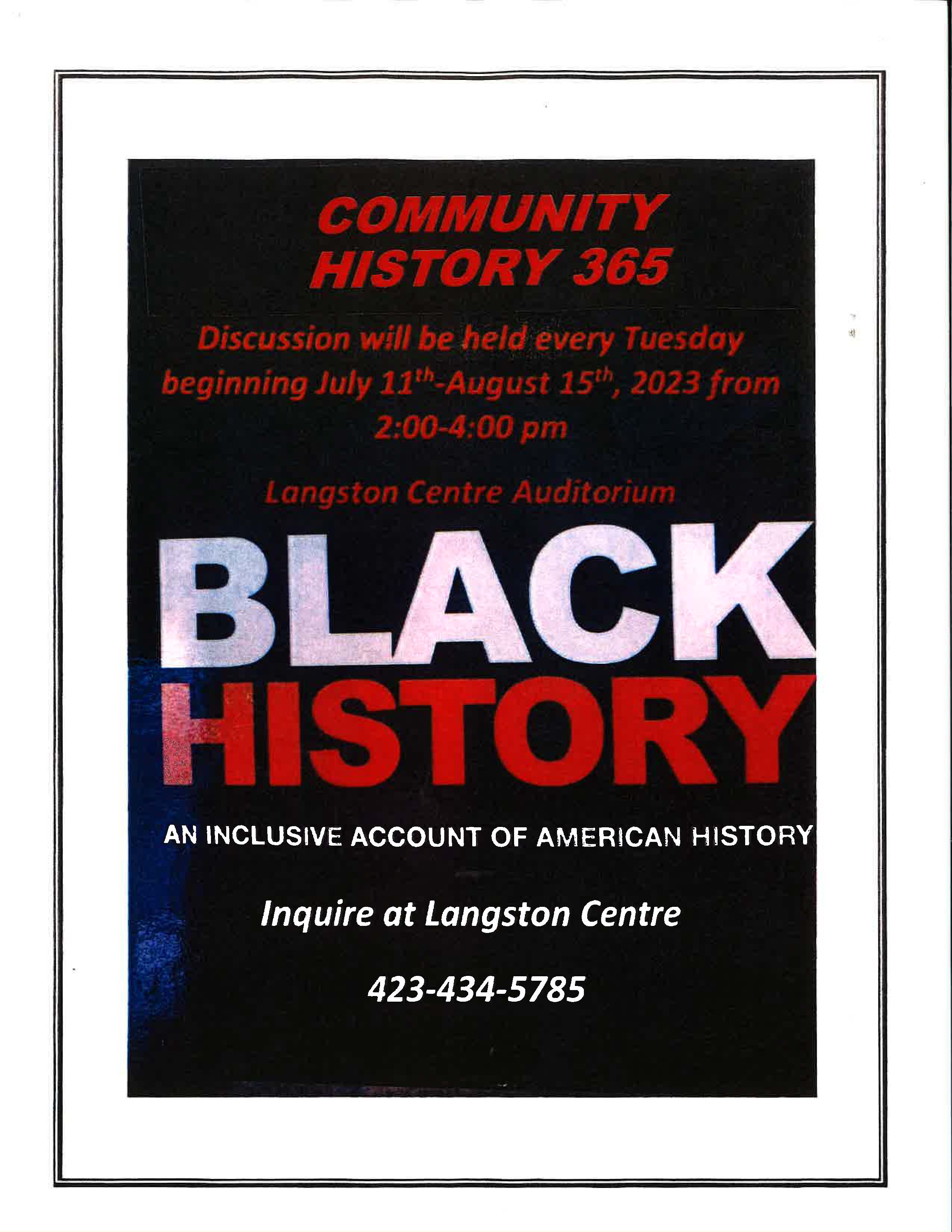 Black history classes flyer