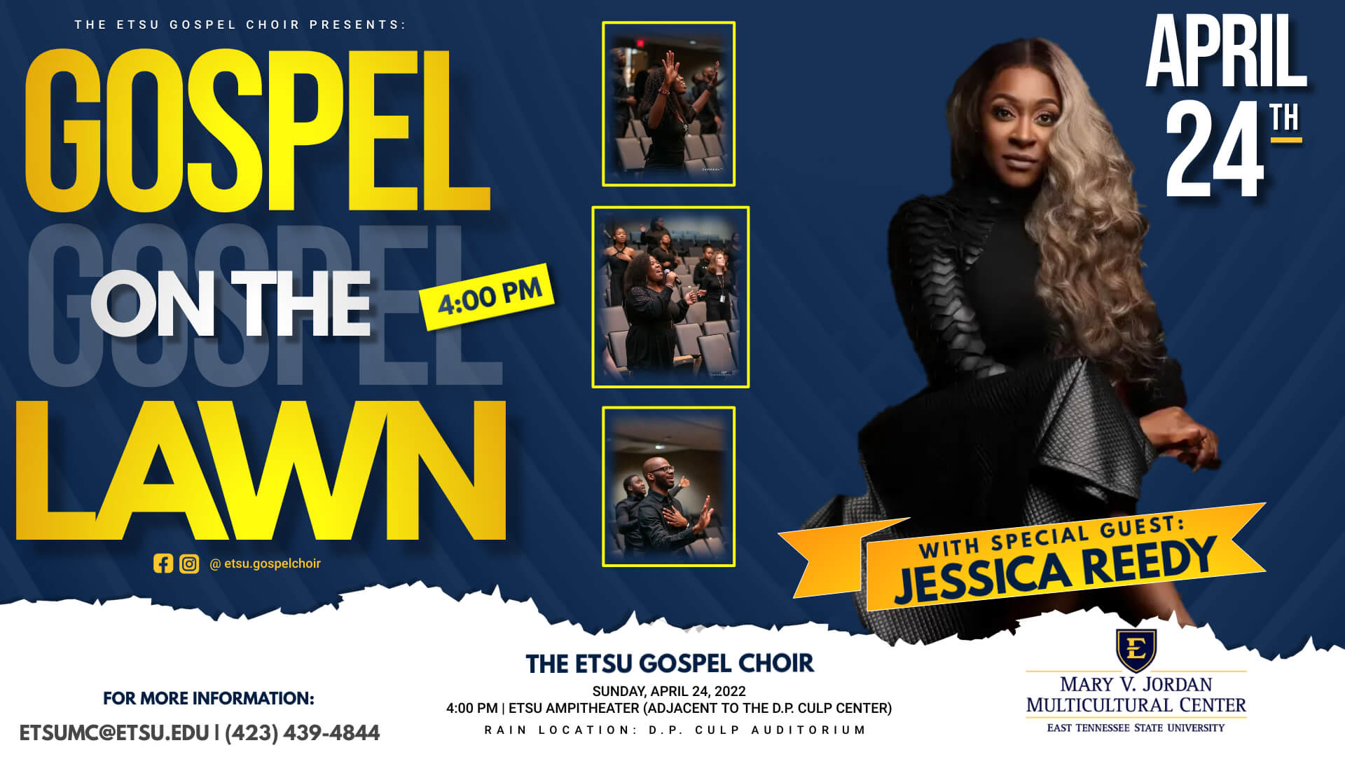 Gospel on the Lawn flyer with event information detailed in the commentary above.