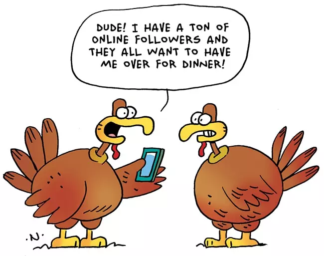 Thanksgiving meme with 2 turkeys