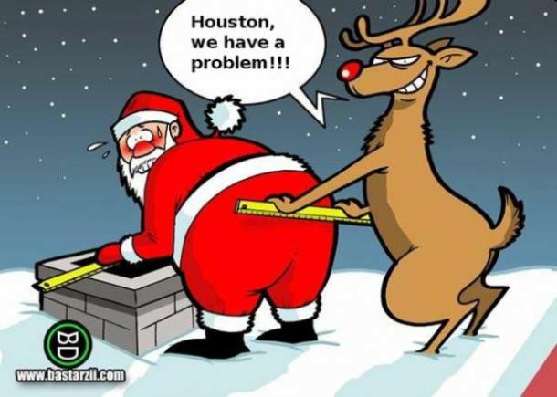 Reindeer and Santa