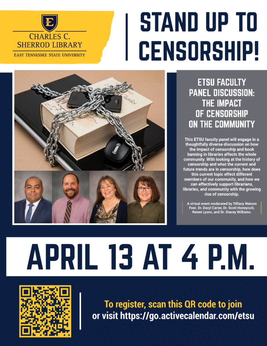 Censorship discussion flyer with event details in the comments above