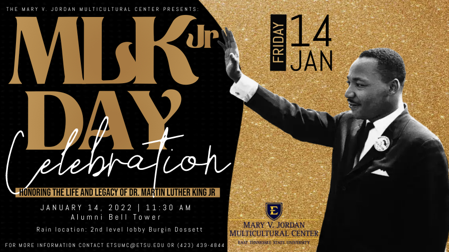 MLK Day Celebration Flyer with event information detailed in the commentary above.