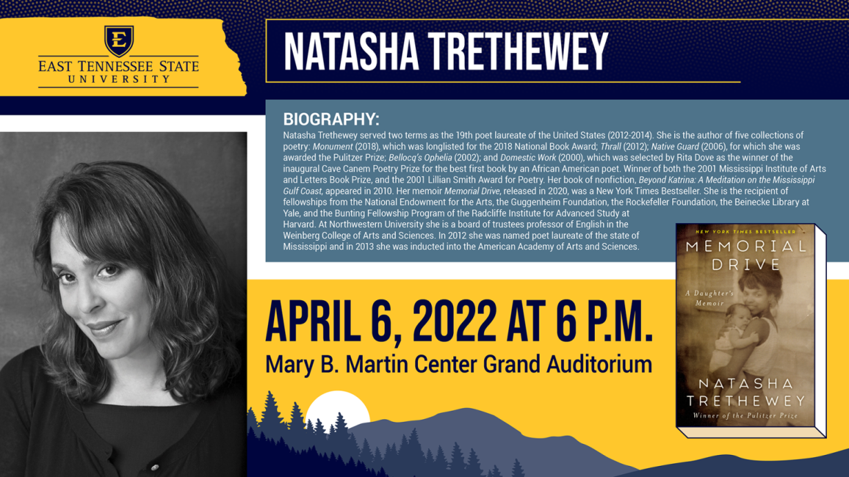 Natasha Trethewey poster with event information detailed in the commentary above