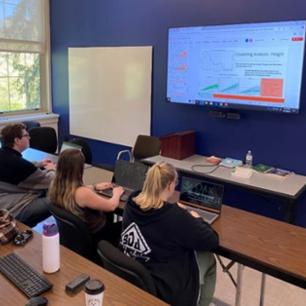 Math internship students working on Oak Ridge Collaboration.