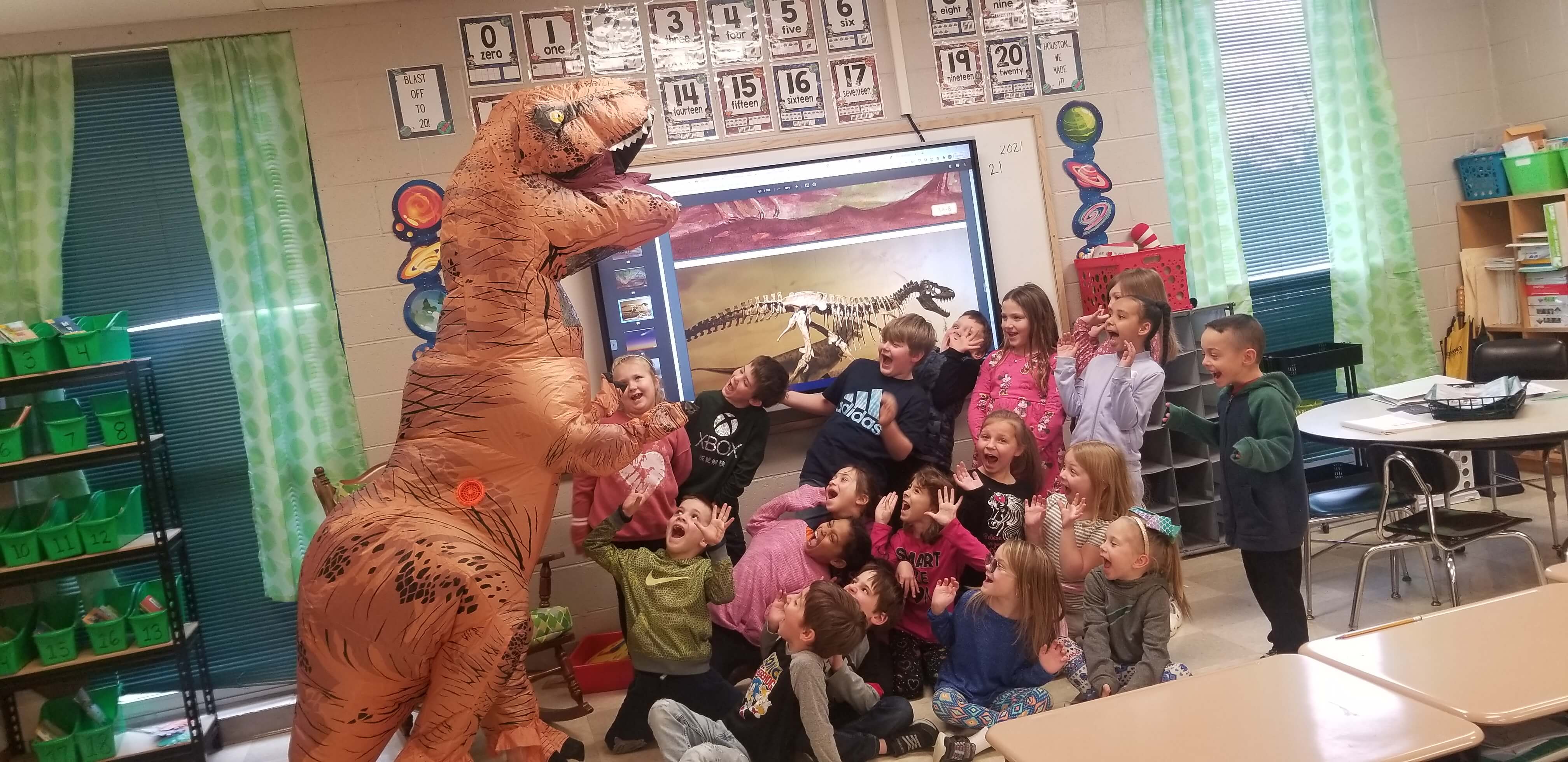 Avery Carpenter teaching dinosaurs