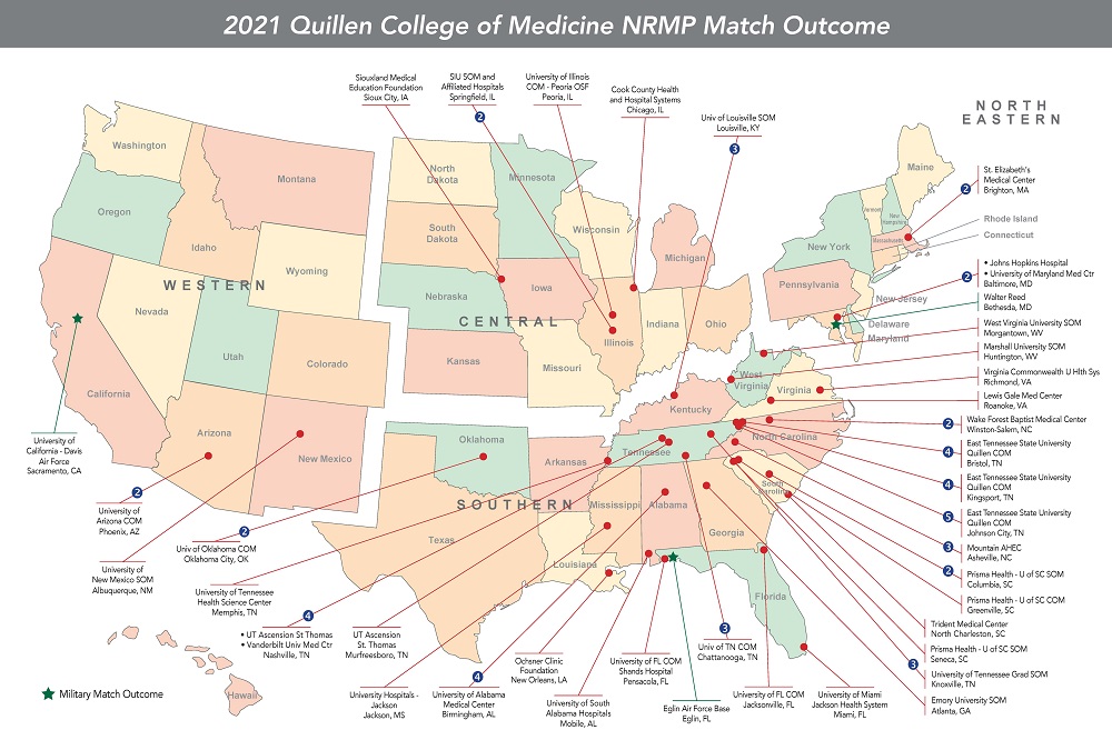 2021 Residency Placement Map