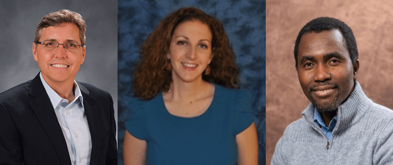 Jon Moorman, Megan Quinn, and Charles Olomofe