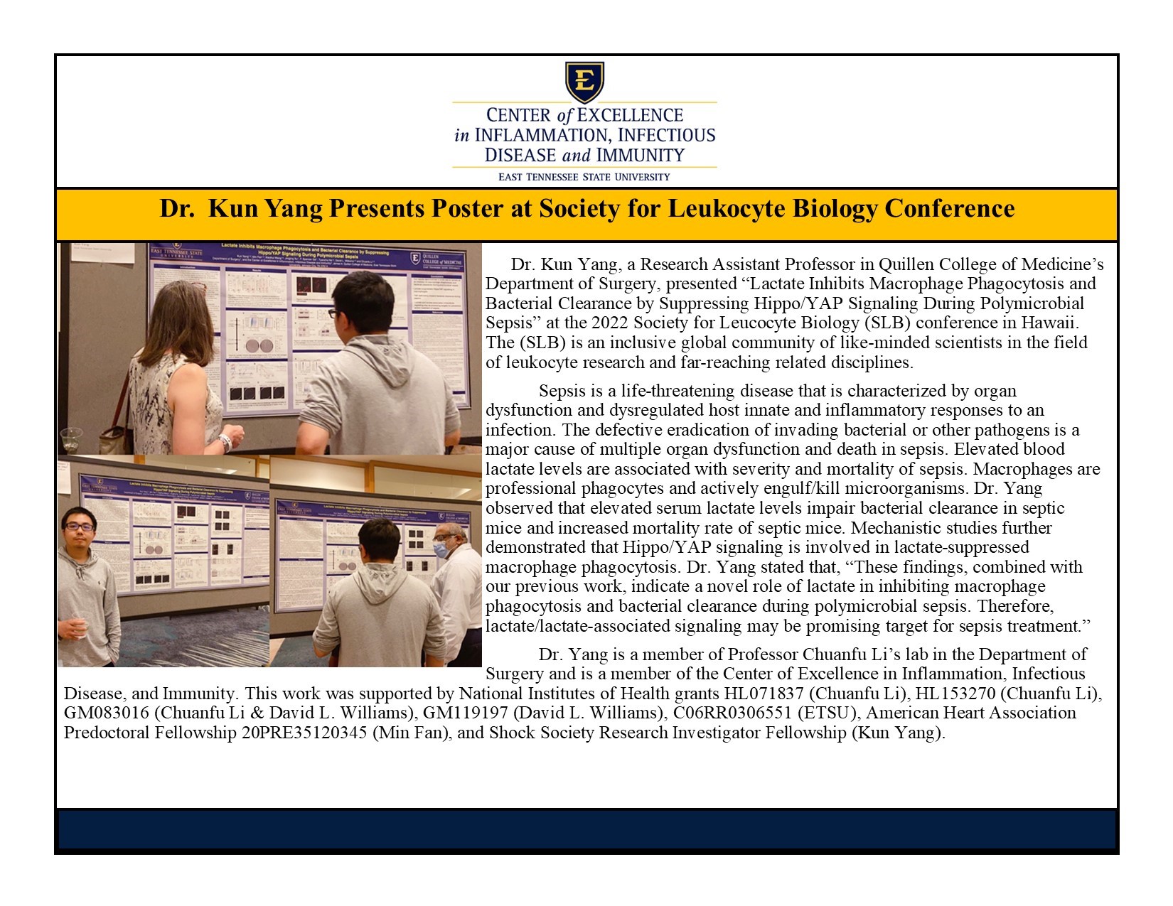 image for Dr. Kun Yang Presents Poster at SLB Conference