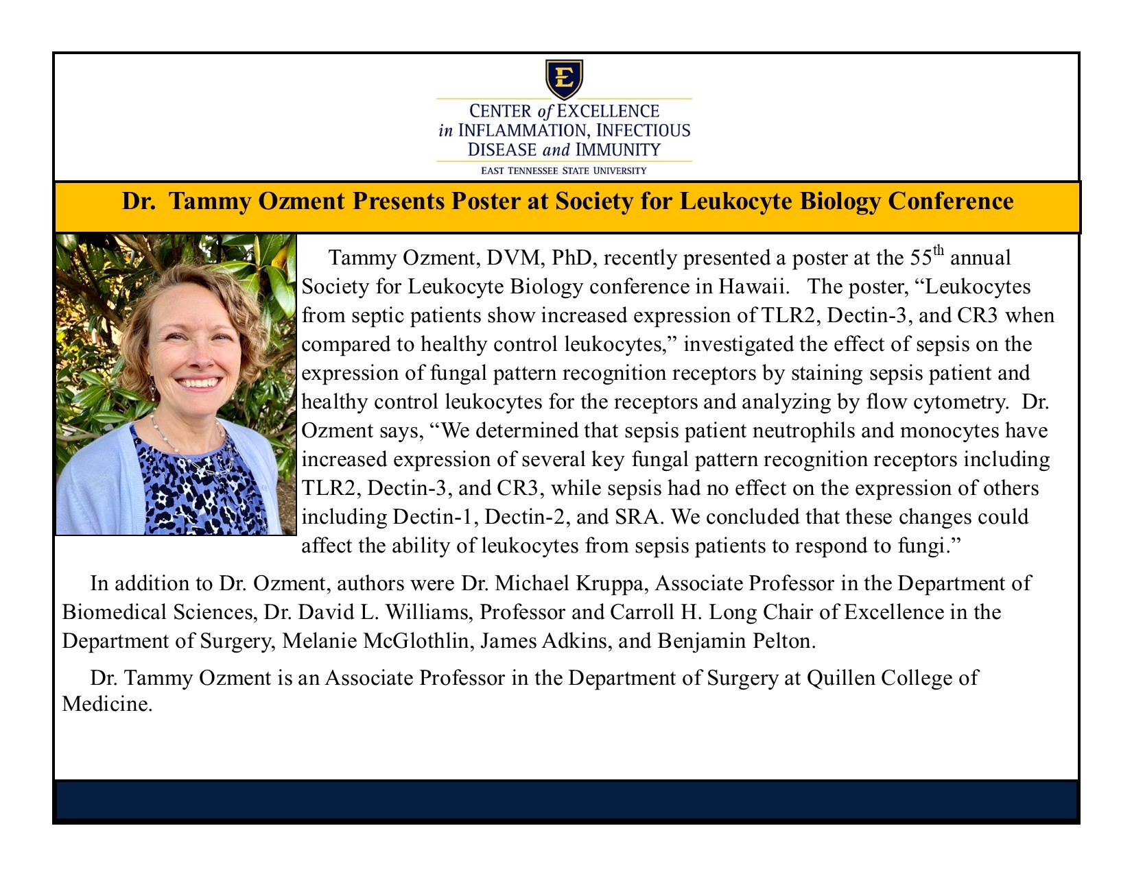 image for Dr. Tammy Ozment Presents Poster 