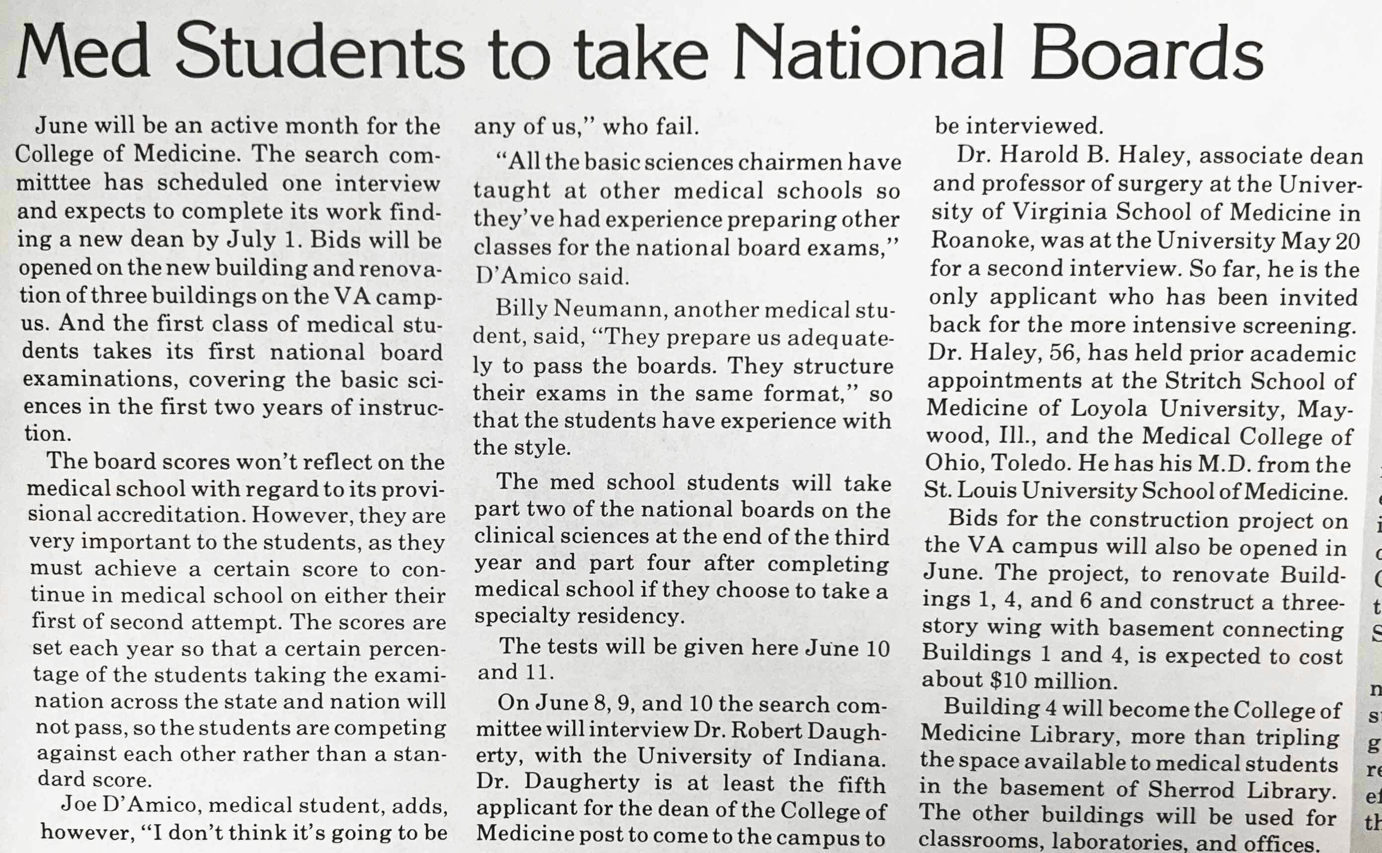 Med students take national boards