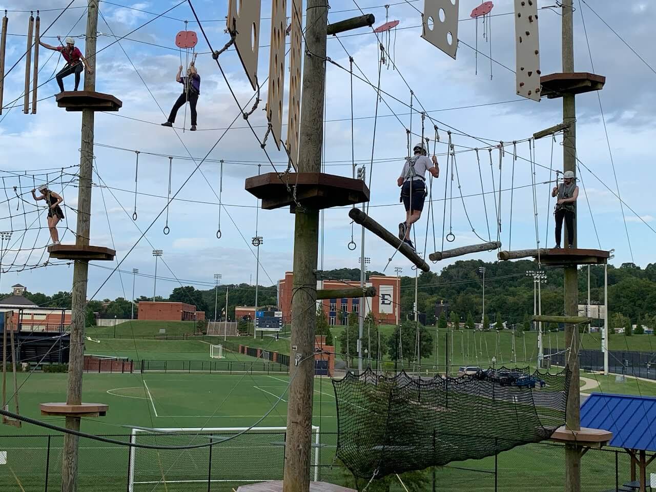 Residents on the ETSU Ropes Course, August 2023