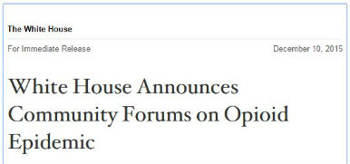 White House Announces Community Forums on Opioid Epidemic