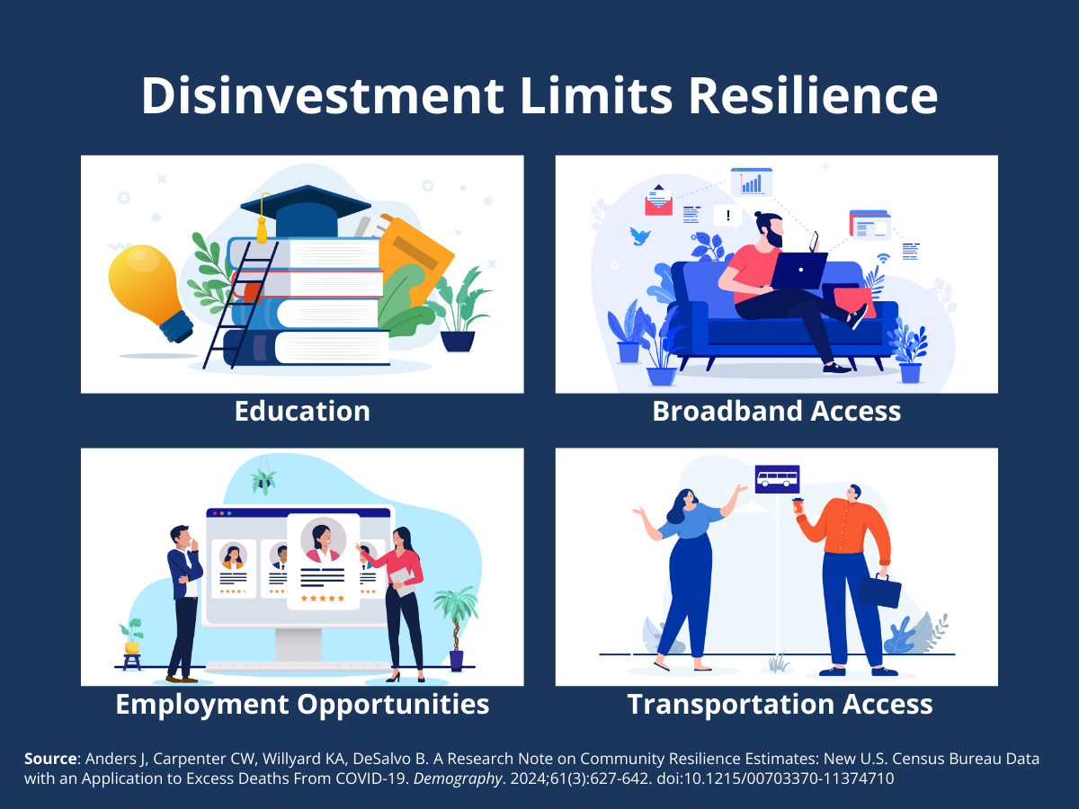 Graphic showing that disinvestment limits resilience