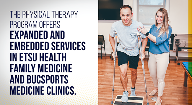 PT programs expanded & embedded services in ETSU health family & bucsports medicine clinics