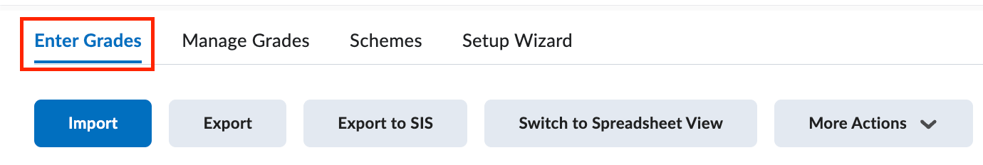 The grades page with the enter grades tab highlighted.