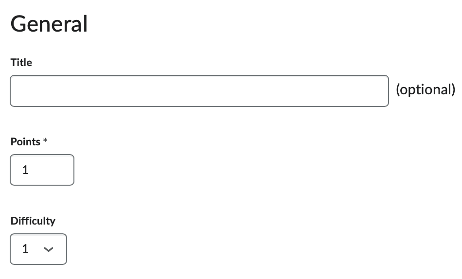 The optional question title field