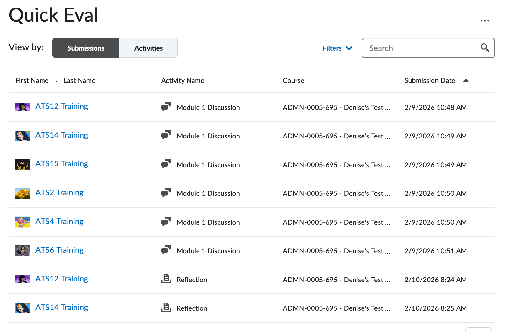 The quick eval dashboard