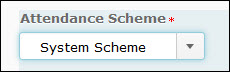 Image of the Attendance Scheme option. 