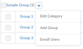 image of the context menu of a group category (includes Edit Category, Add Group, Enroll Users)