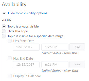 image of the availability dates on the edit topic page