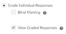 Image of the Grade individual Reponses option and the Blind Marking option
