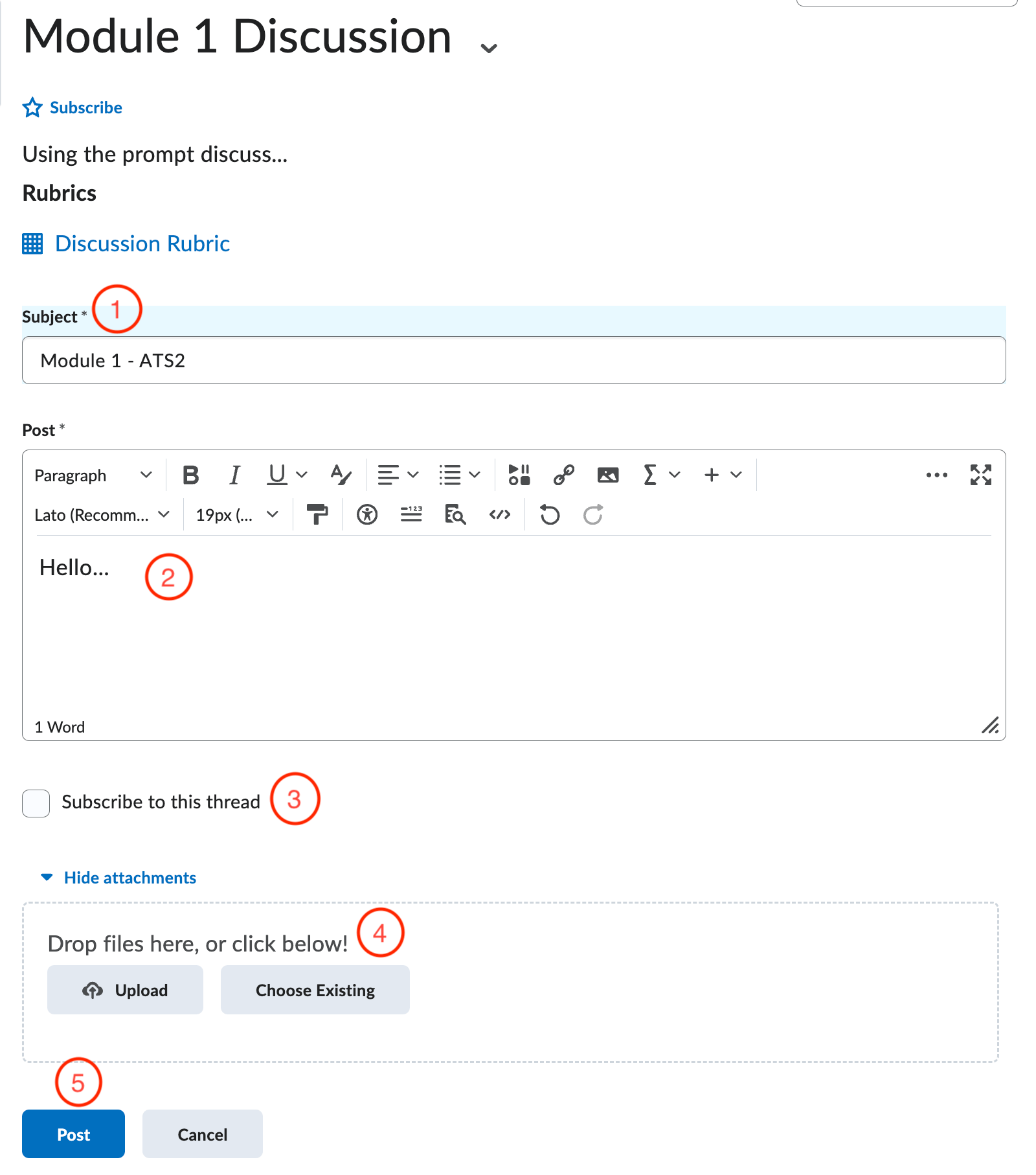 Textboxes for starting a new thread or replying to a thread.