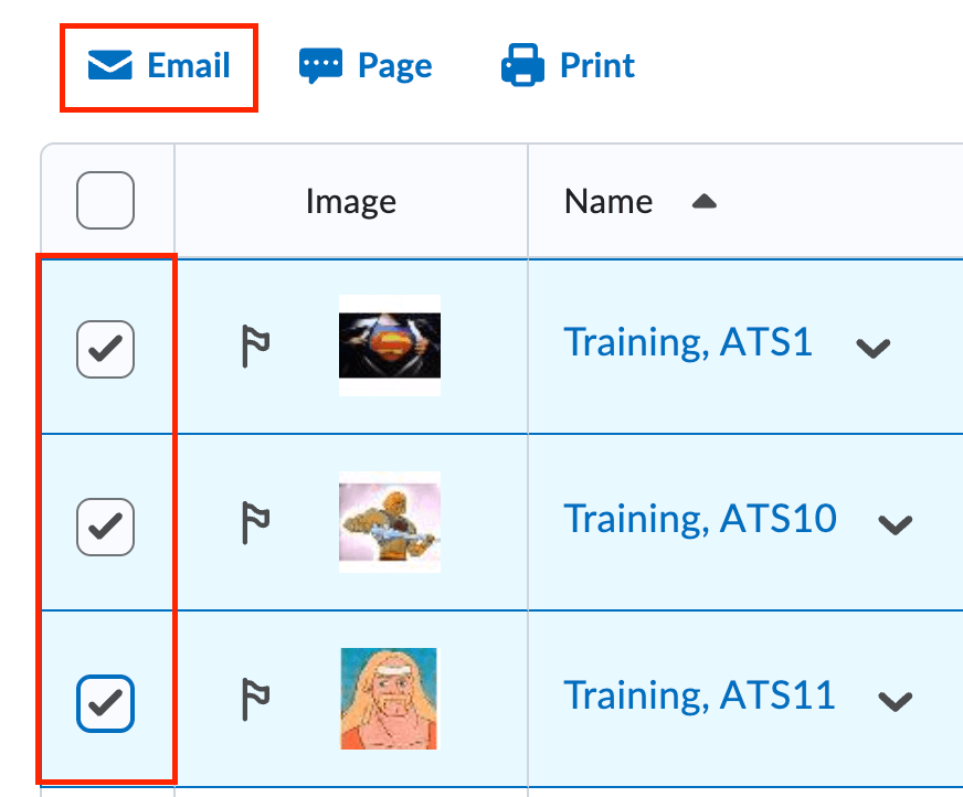 Example of using the classlist to email multiple users