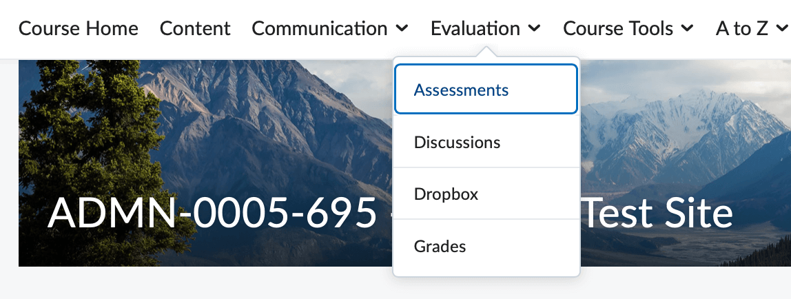 The evaluation toolbar with assessments selected