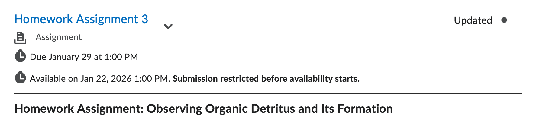 The content topic dates for a specific content item