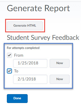 generate survey report page
