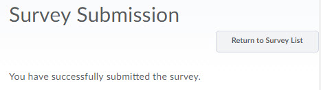 survey submission page